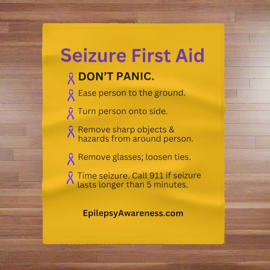 Seizure First Aid Awareness Fleece Blanket – Epilepsy Safety Guide Throw