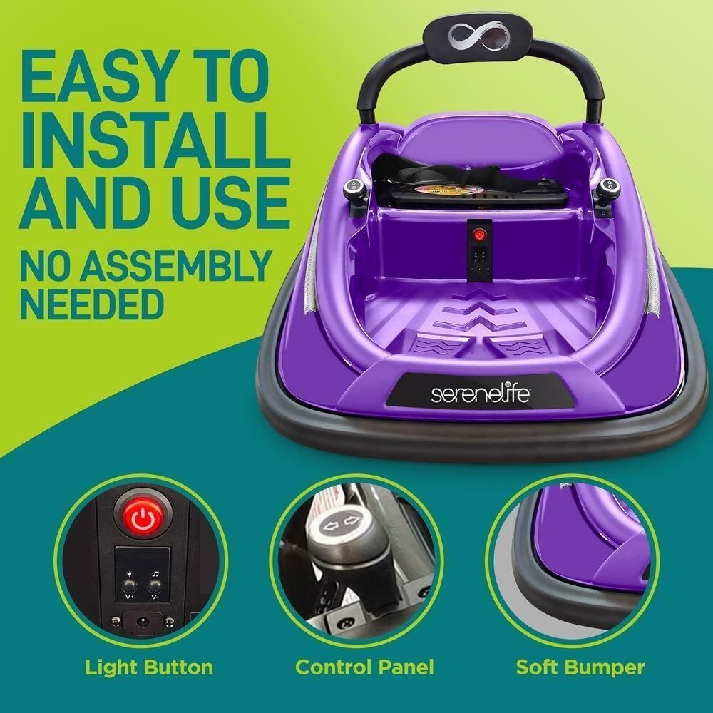 Electric Kids Ride-On Bumper Car Vehicle with Remote Control Purple