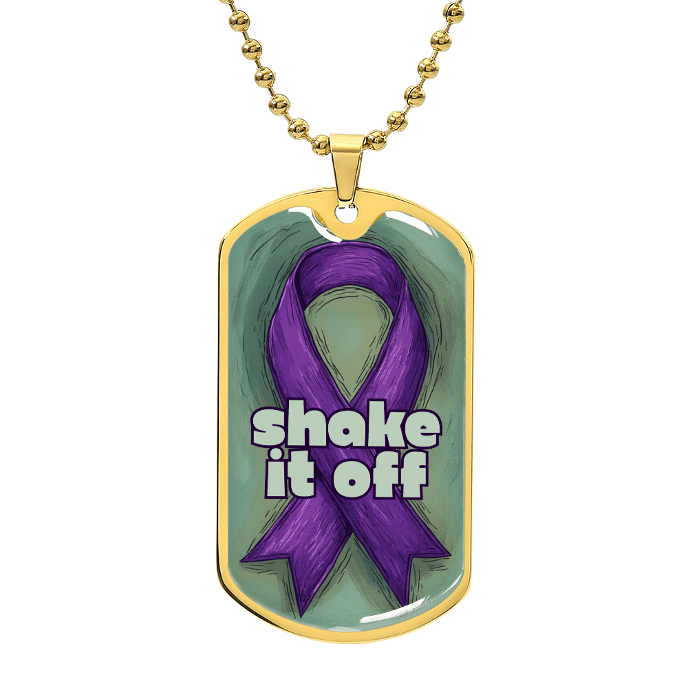 Shake It Off Dog Tag Necklace for Epilepsy Awareness