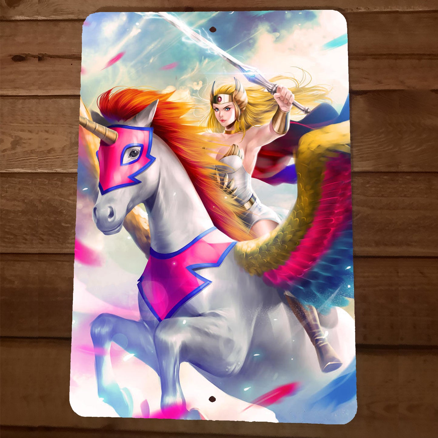 She Ra and Swift Wind Horse 8x12 Metal Wall Sign MOTU Shera #9