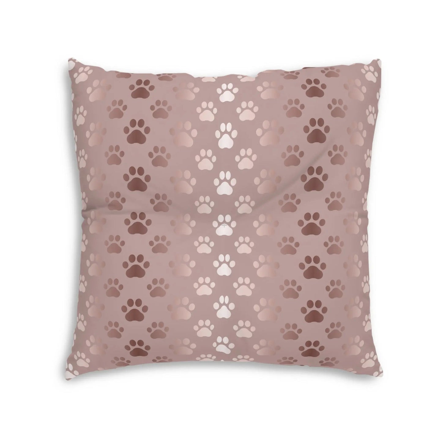 Shimmery Pet Paw Print Tufted Floor Pillow