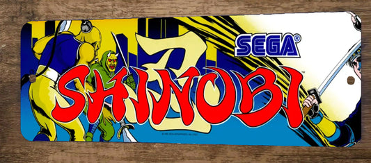 Shinobi Classic Arcade Marquee Banner 4x12 Metal Wall Sign Retro 80s