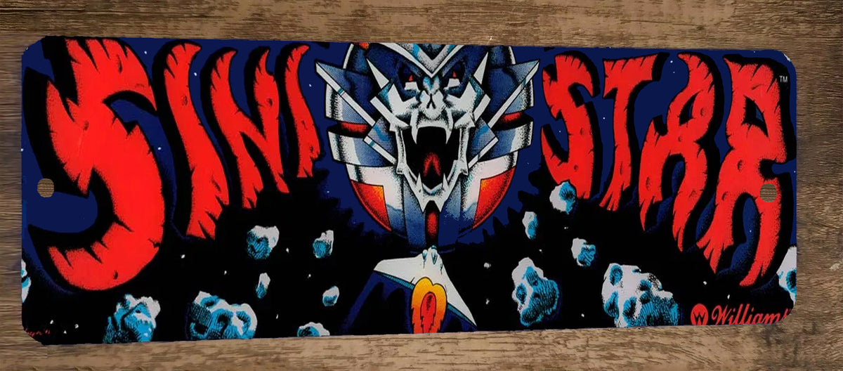 Sini-Star SINISTAR Classic Arcade Marquee Banner 4x12 Metal Wall Sign Retro 80s