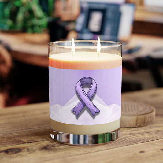 Sketchy Purple Ribbon Scented Candle