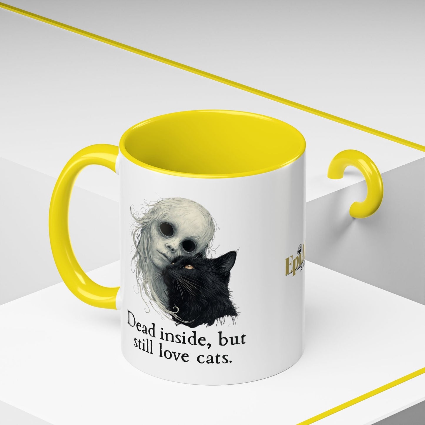 Spooky Dead Inside Cat Lover Mug for Cat Enthusiasts
