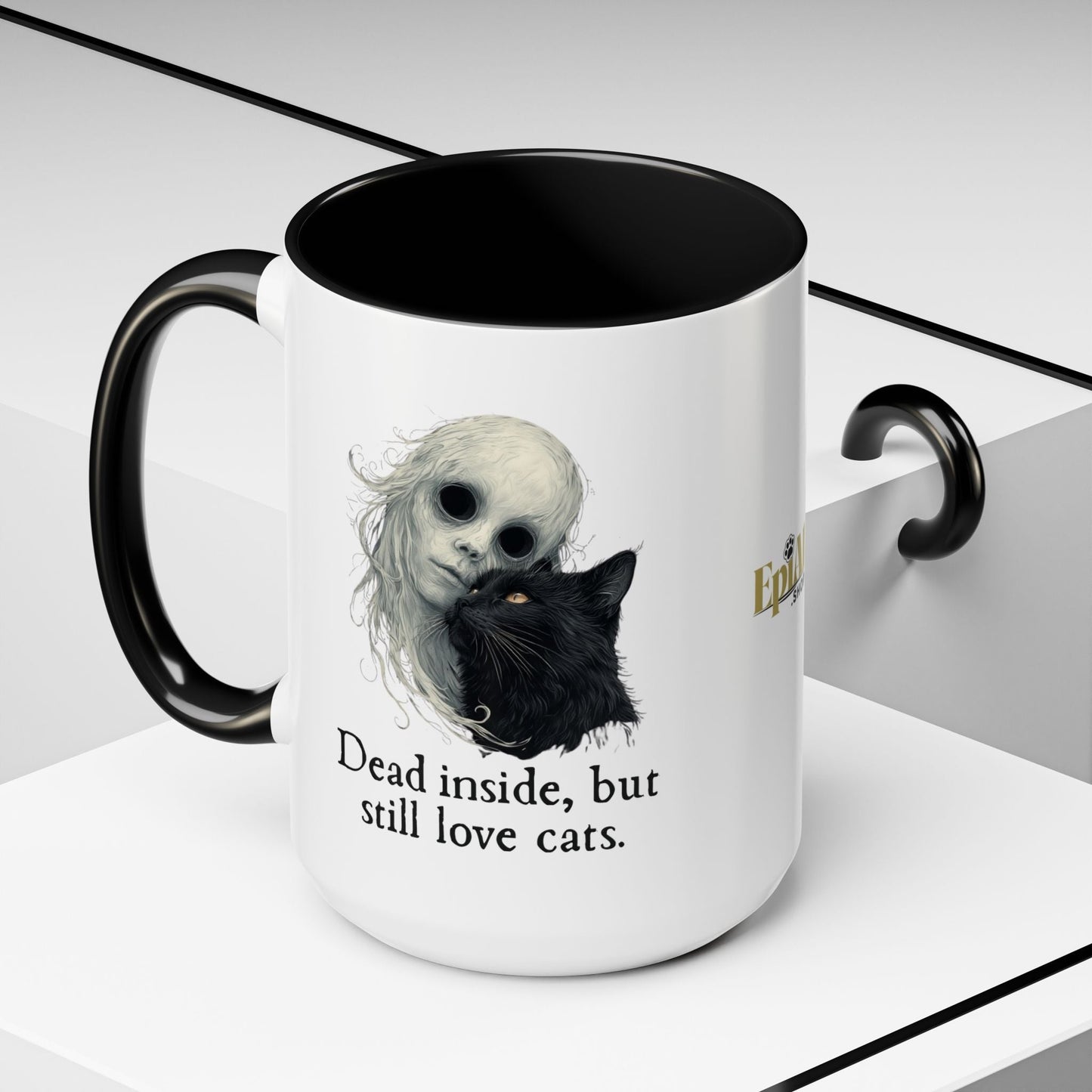 Spooky Dead Inside Cat Lover Mug for Cat Enthusiasts