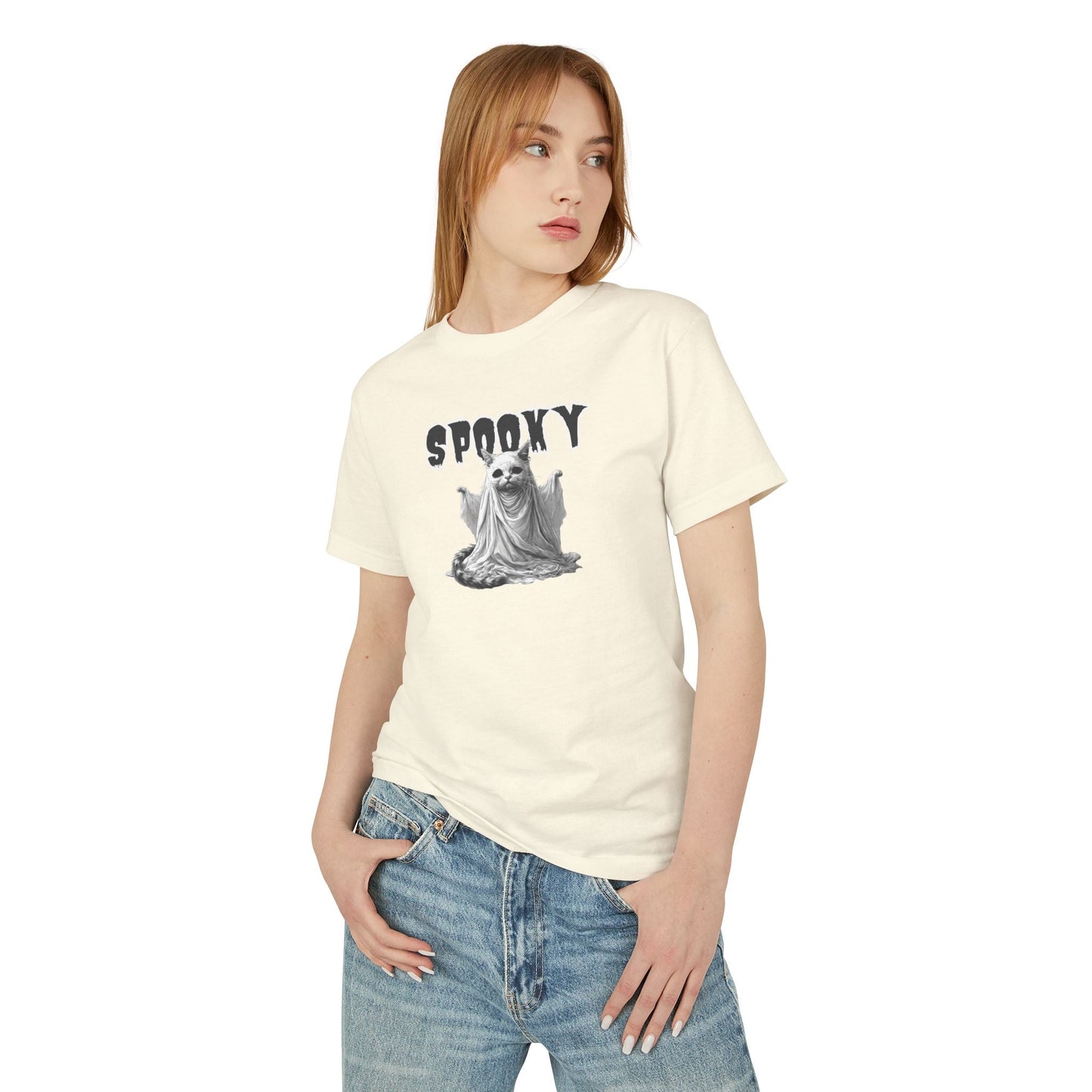 Spooky Ghost Kitty Halloween Unisex Tee
