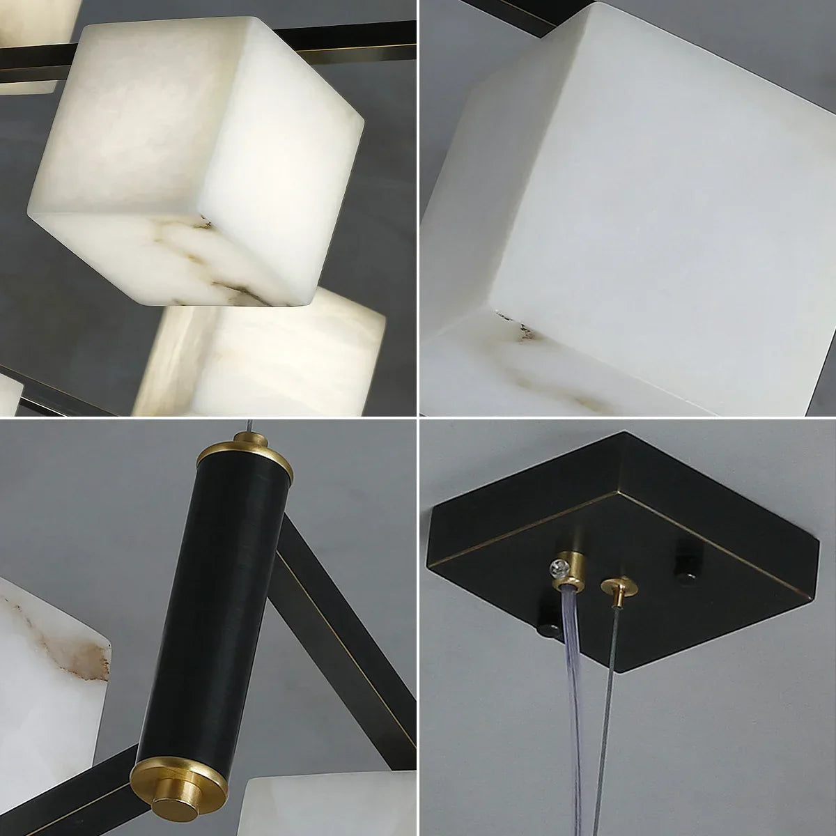 Square Alabaster Box Chandelier