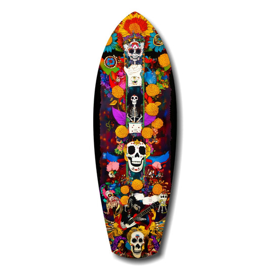Colorful Skulls Glass Wall Art