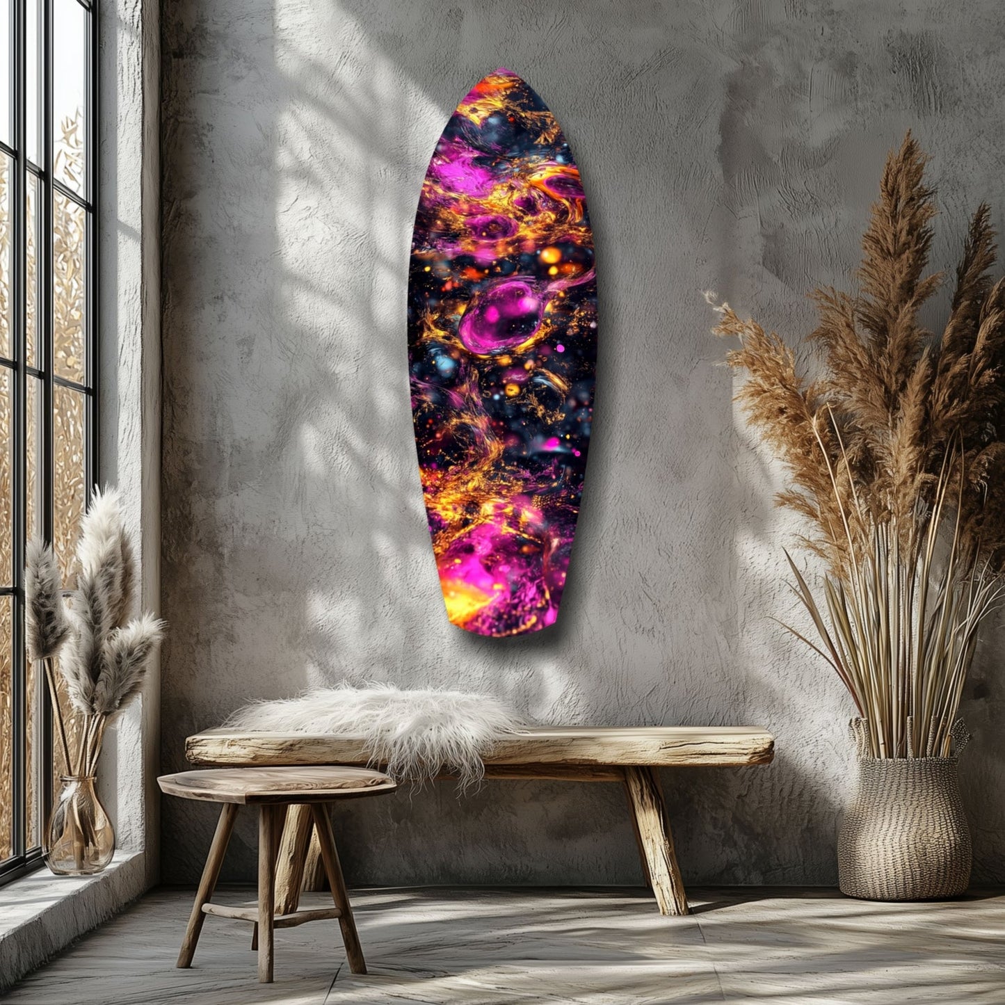 Kinetic Cosmos Glass Wall Art