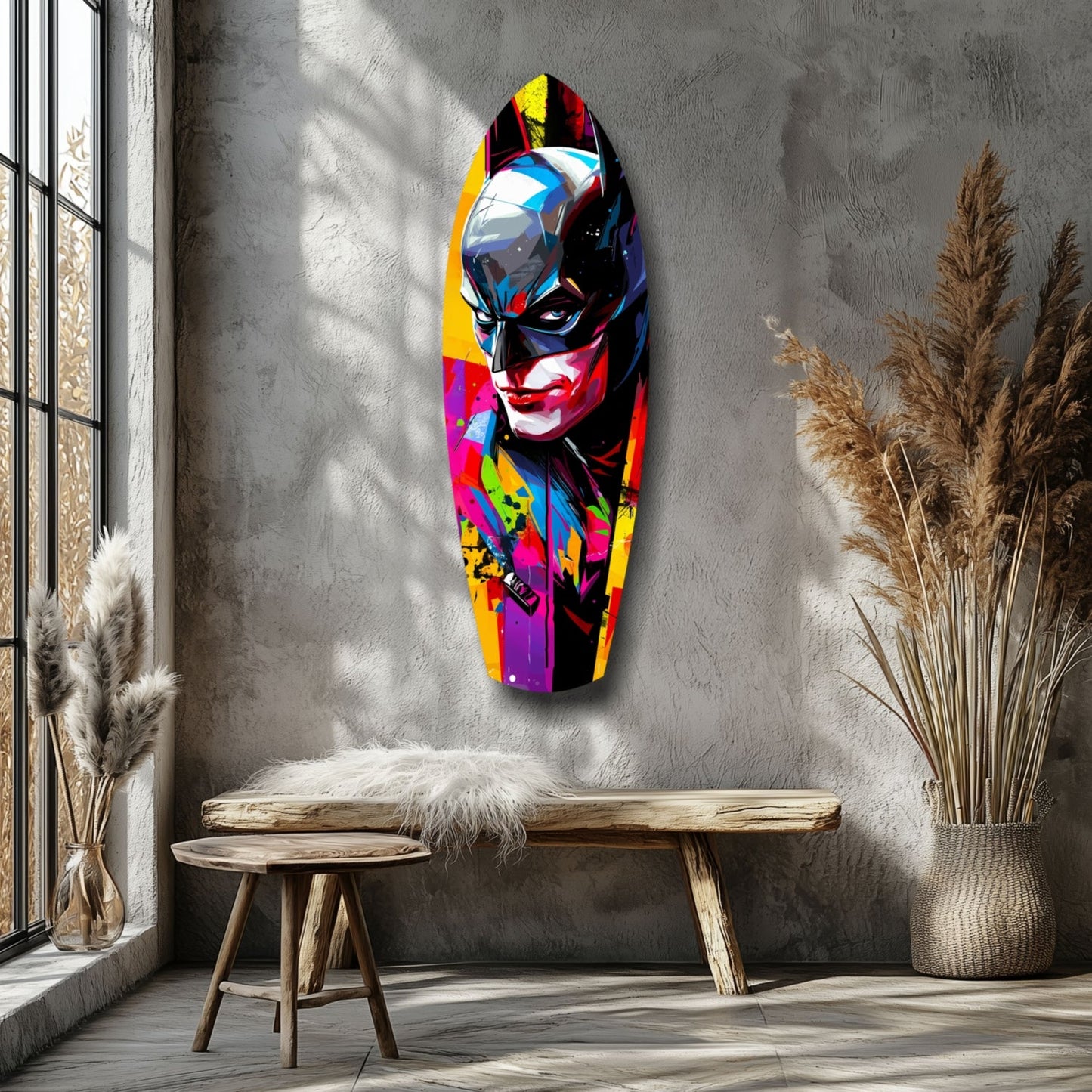 Shadowed Vigilante Glass Wall Art