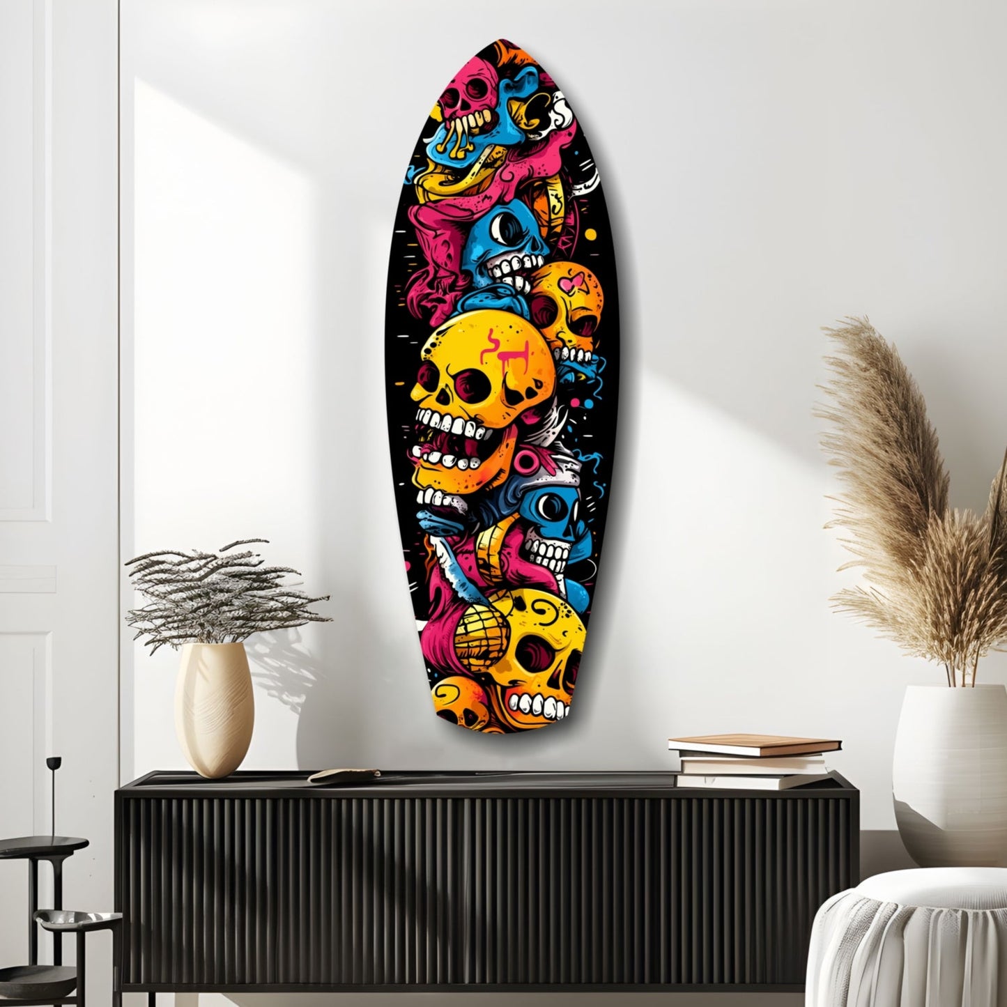 Street Soul Graffiti Skulls Glass Wall Art