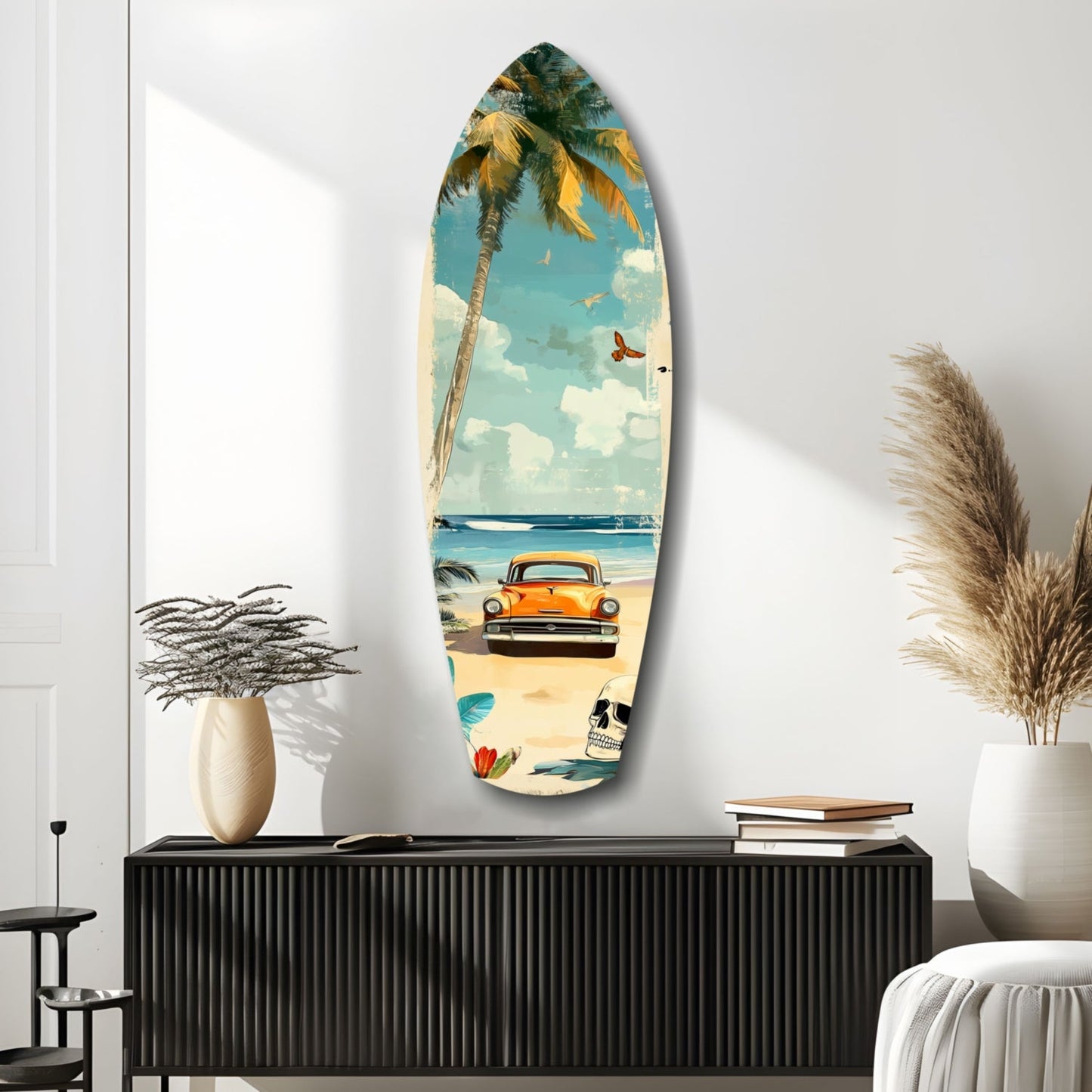 Timeless by the Sea V4 Glass Wall Art