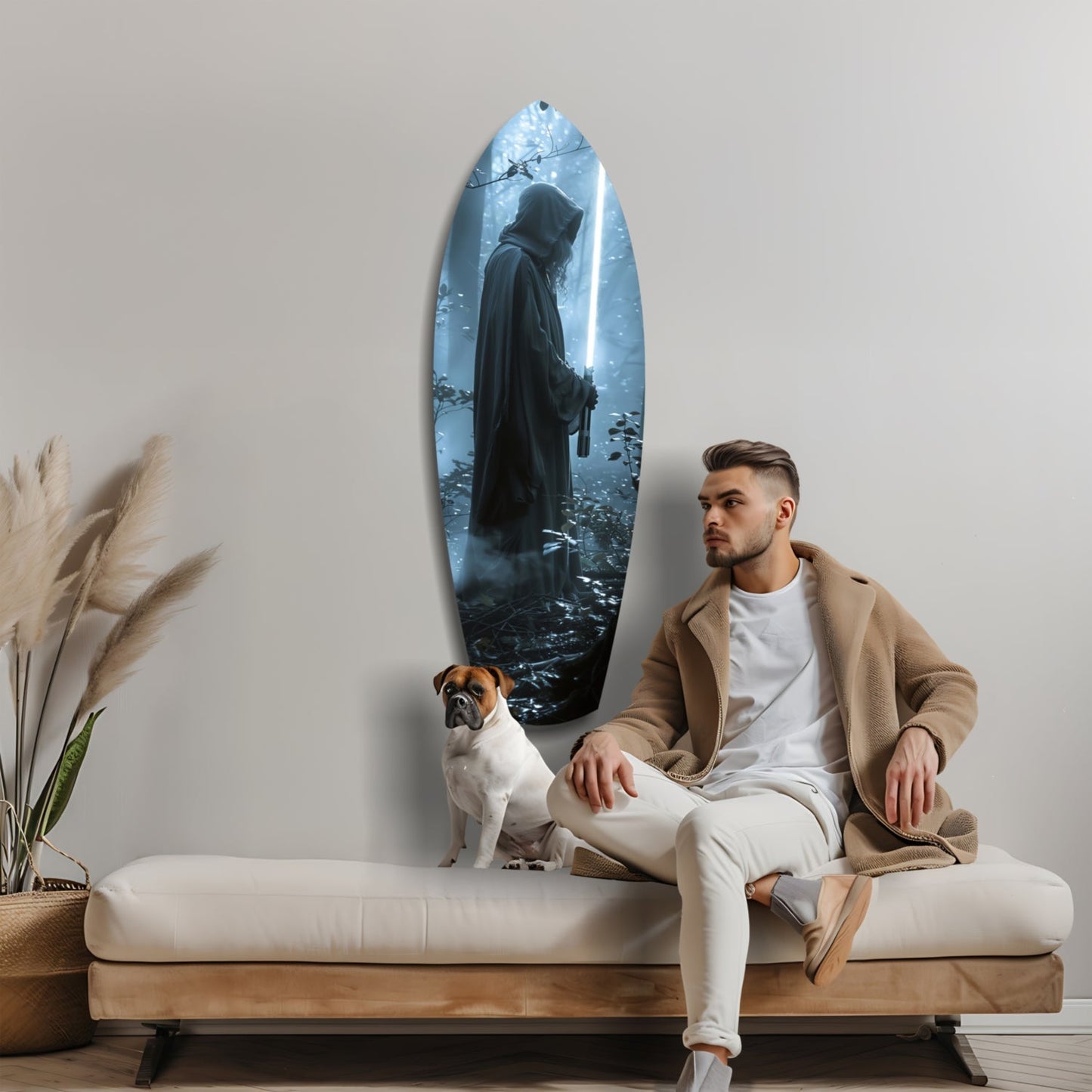 Light Saber Glass Wall Art