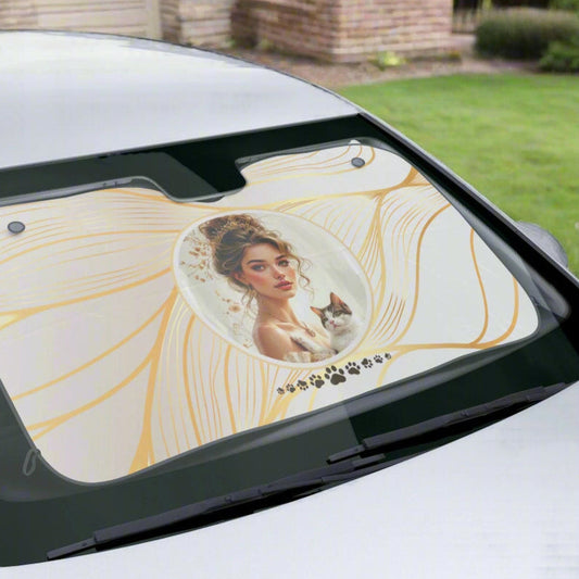 Elegant Cat Lady Car Sun Shades