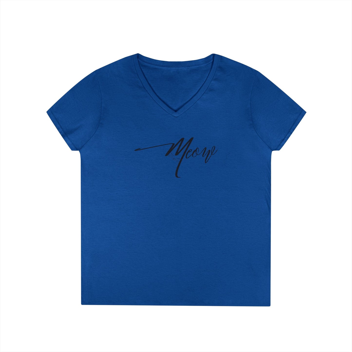 Stylish Meow V-Neck T-Shirt for Women - Perfect Gift for Cat Lovers