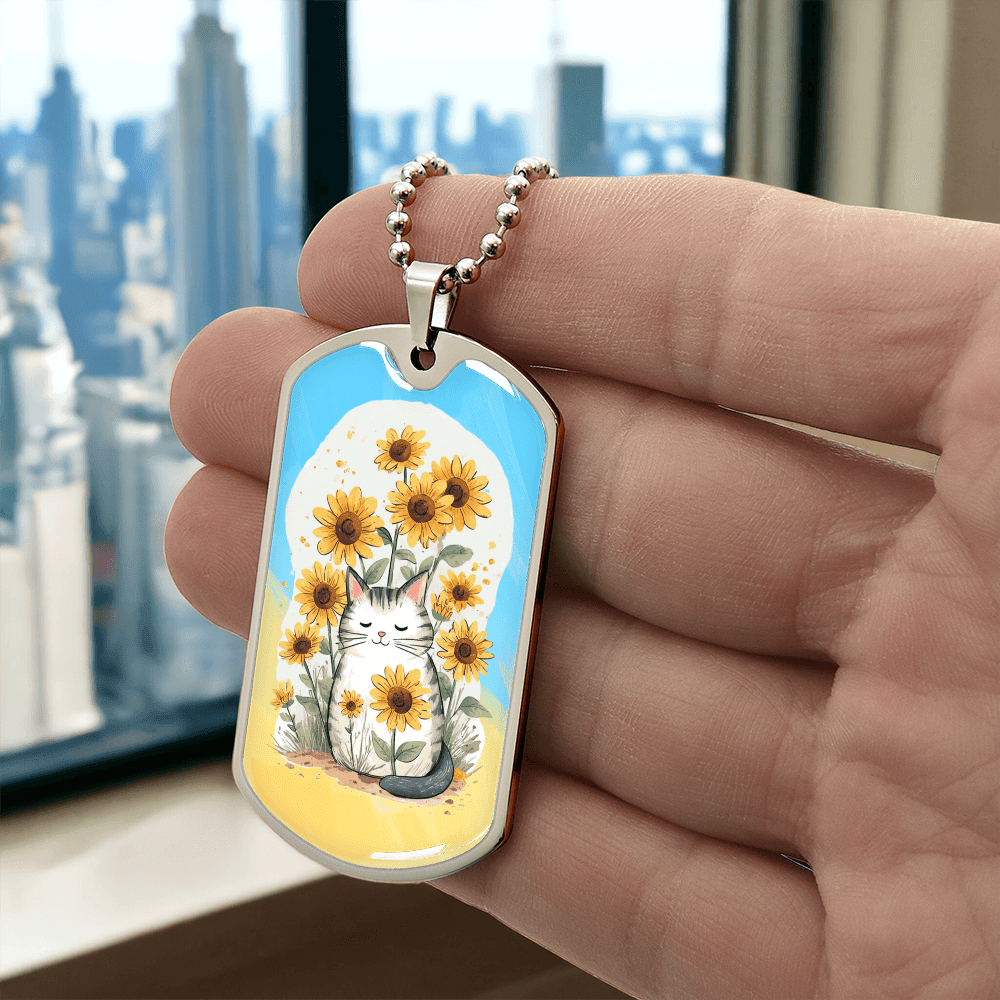 Sunflower Kitty Necklace