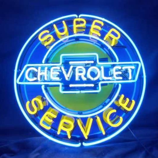 Super Chevrolet Service Neon Signs Light