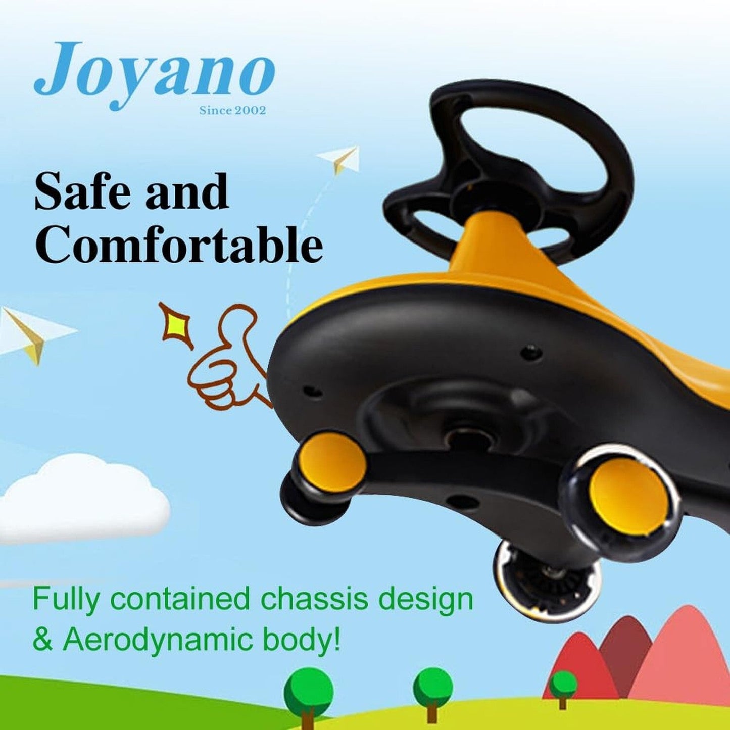 Swing Ride-On Wiggle Car with LED Flashing Wheels for Boys and Girls, Battery-Free Fun