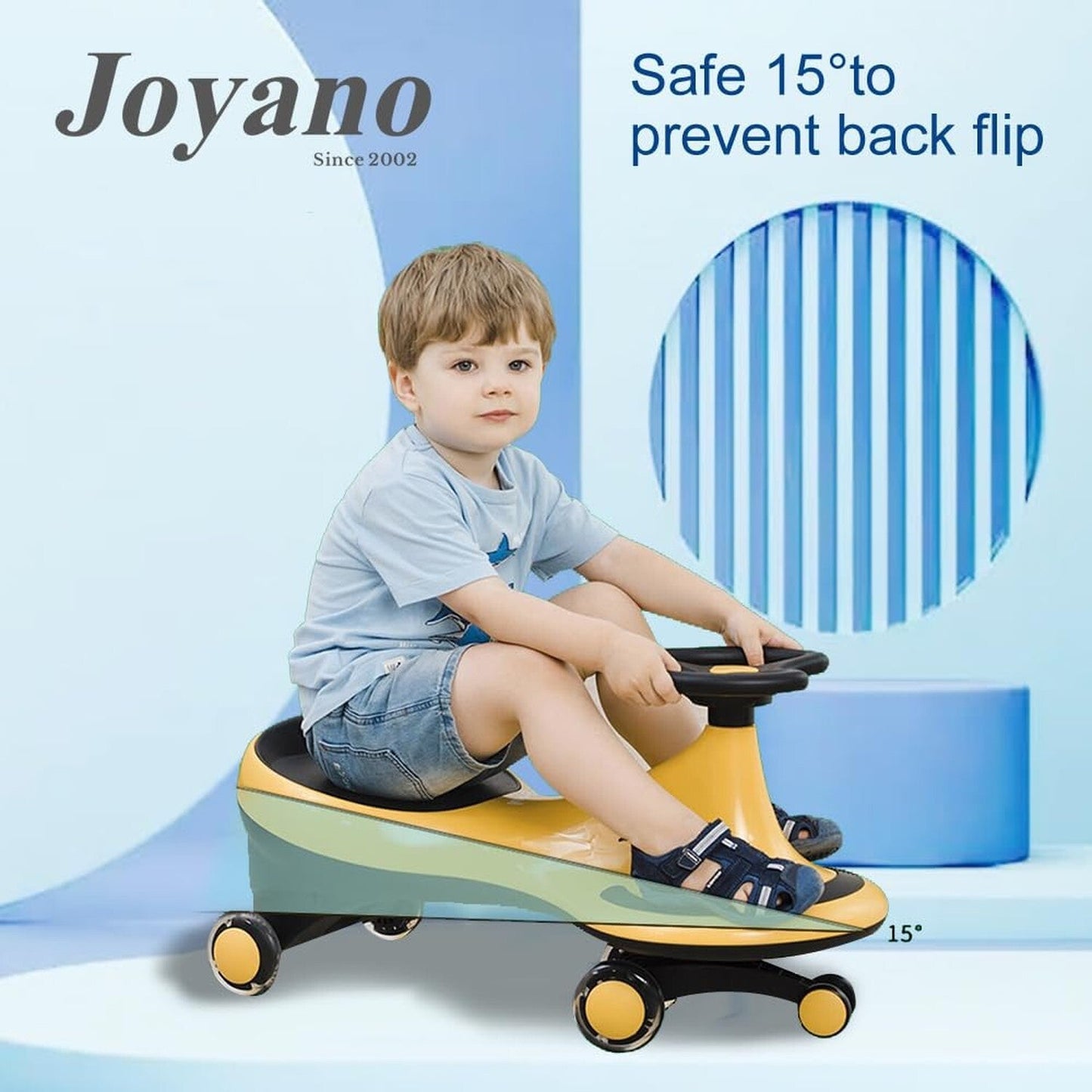 Swing Ride-On Wiggle Car with LED Flashing Wheels for Boys and Girls, Battery-Free Fun
