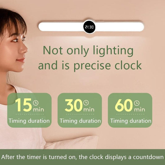 Table Lamp Table Clock USB Lamp Magnetic Led Desk Lamp Study Office Light Rechargeable Bedroom Bedside Children Lamp Decorative Table Lamp Cute Study Lamps for Bedroom Décor