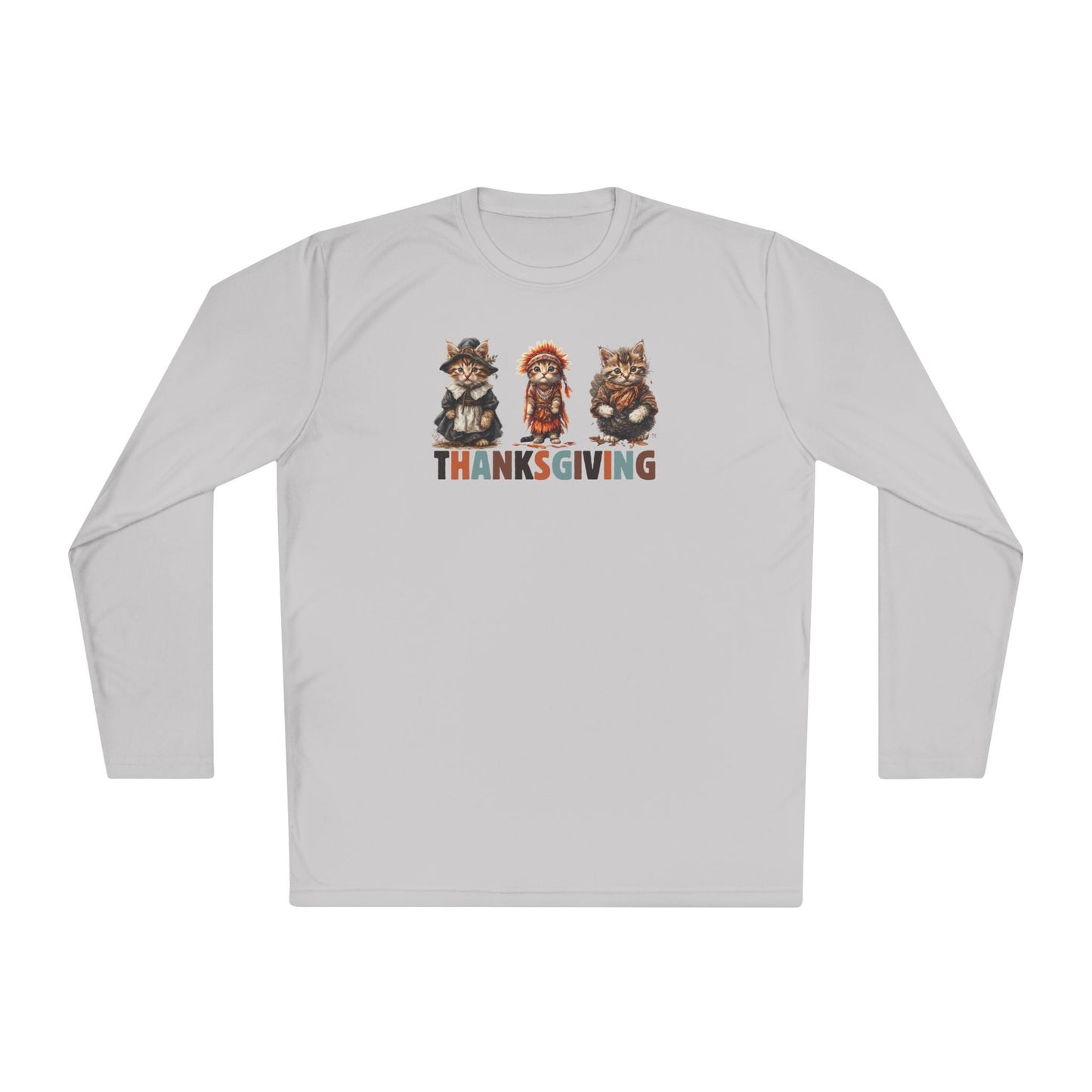 Thanksgiving Cat Themed Long Sleeve Tee for Unisex Wear