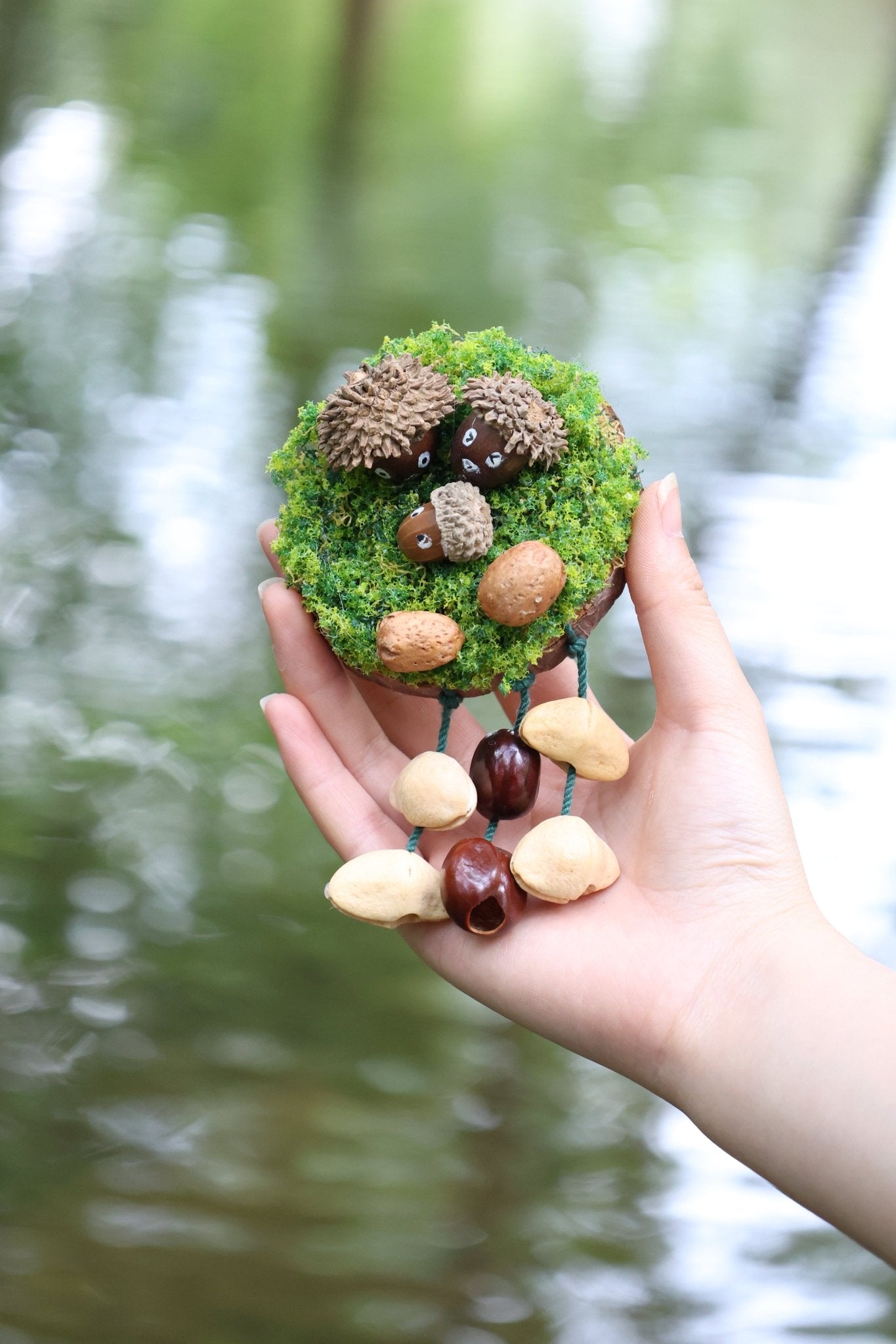 "Acorn Family" Moss Forest Fridge Magnet