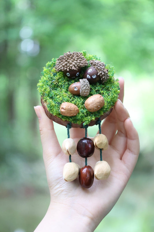 "Acorn Family" Moss Forest Fridge Magnet