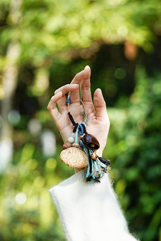 "Azure Spirit" Boho Seed Tassel Charm