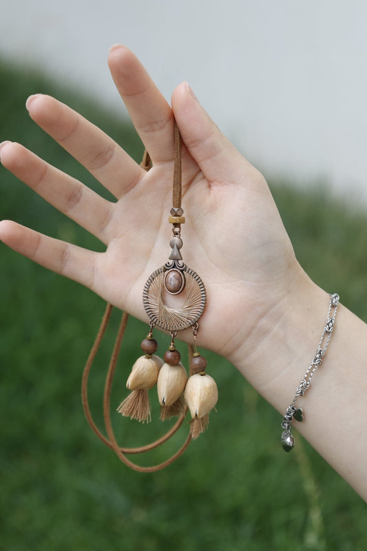 "Bronze Dreamer" Spiral Mandala Seed Pendant
