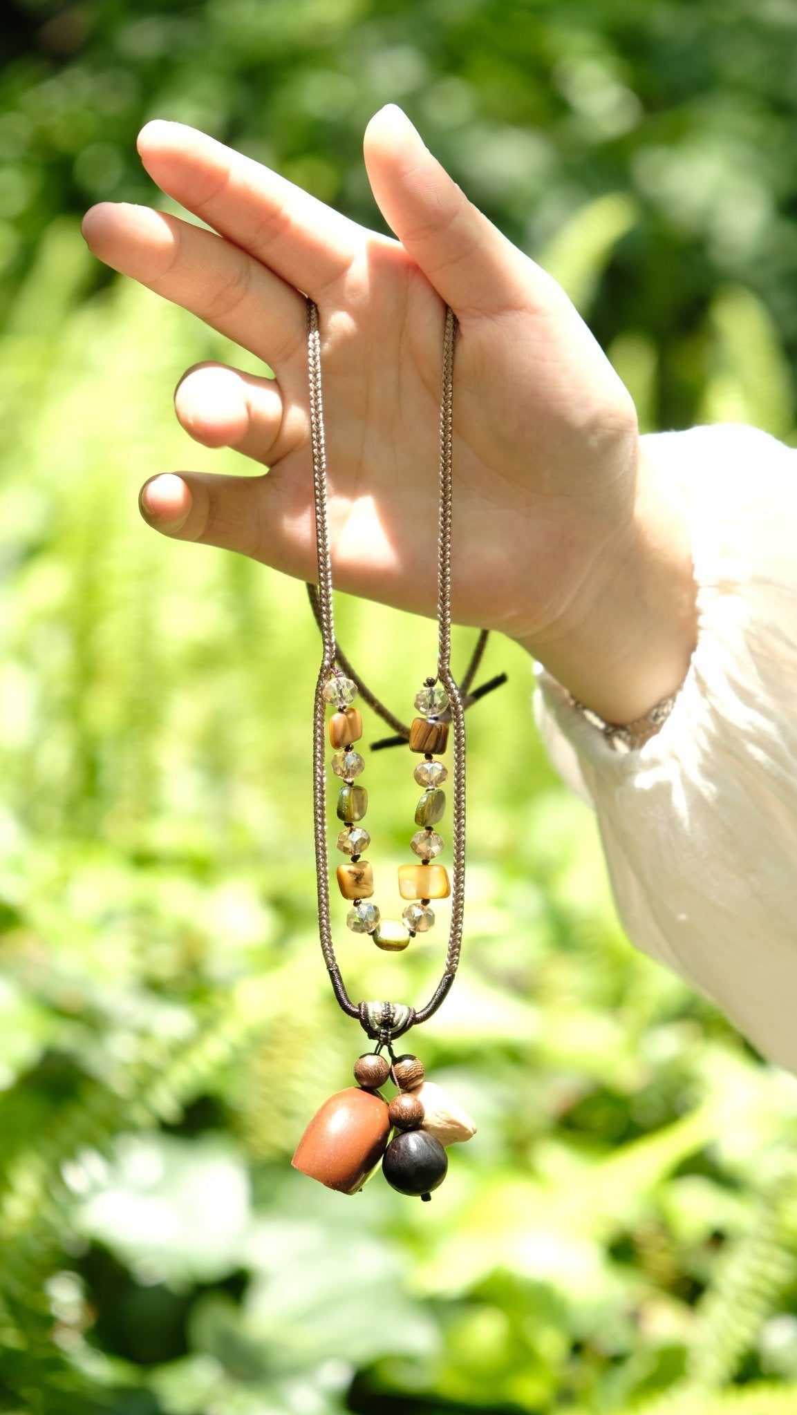 "Earthy Gem" Seed＆Stone Necklace