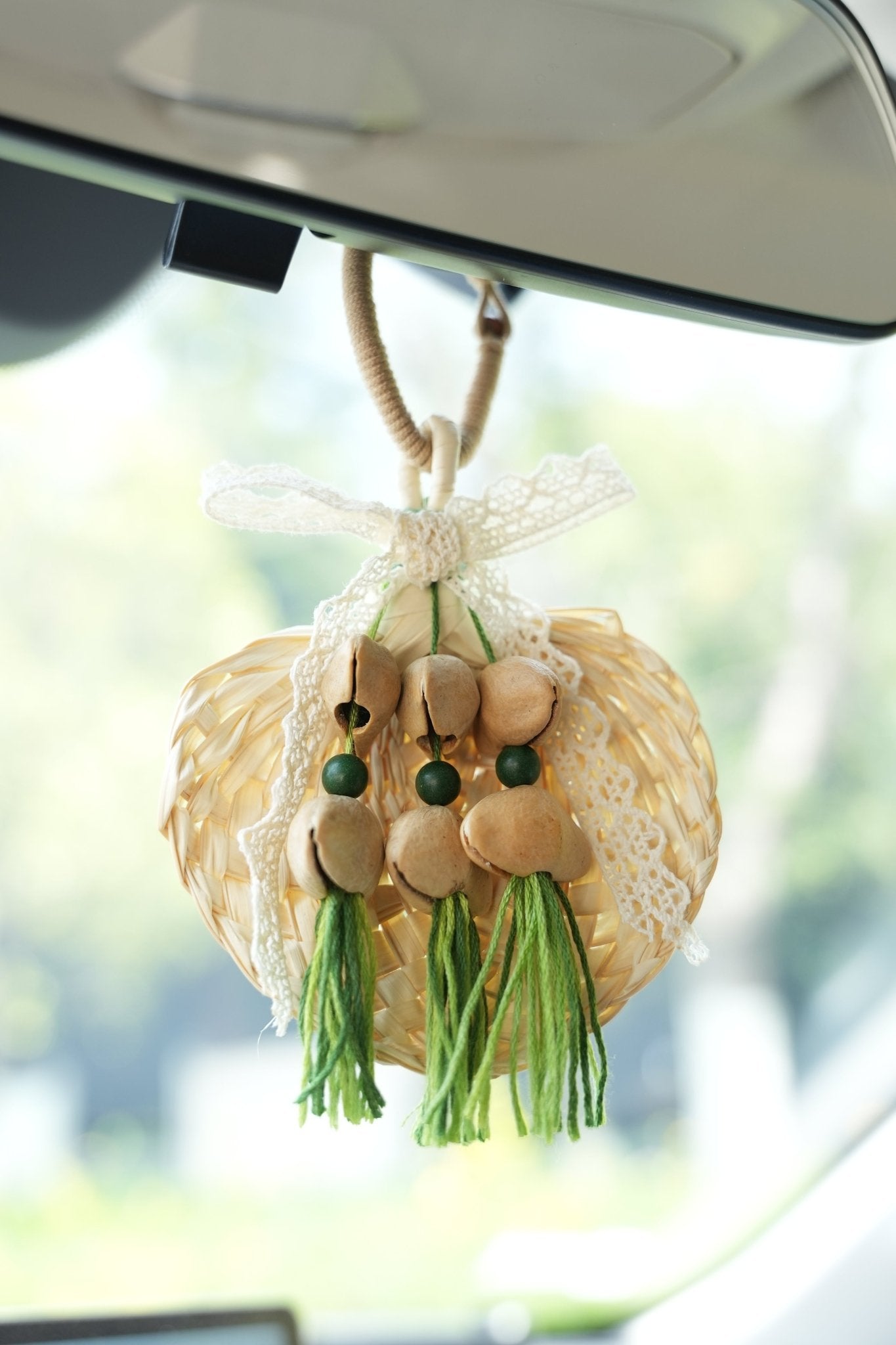 "Meadow Breeze" Woven Straw Fan Ornament