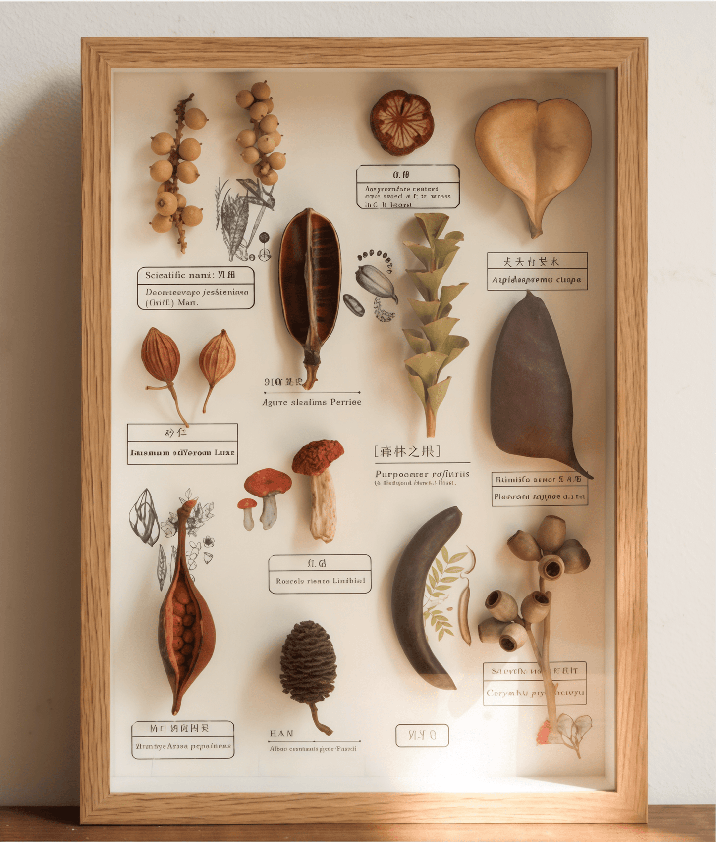 "The Rainforest Seed Vault" Tropical Specimen Shadow Box