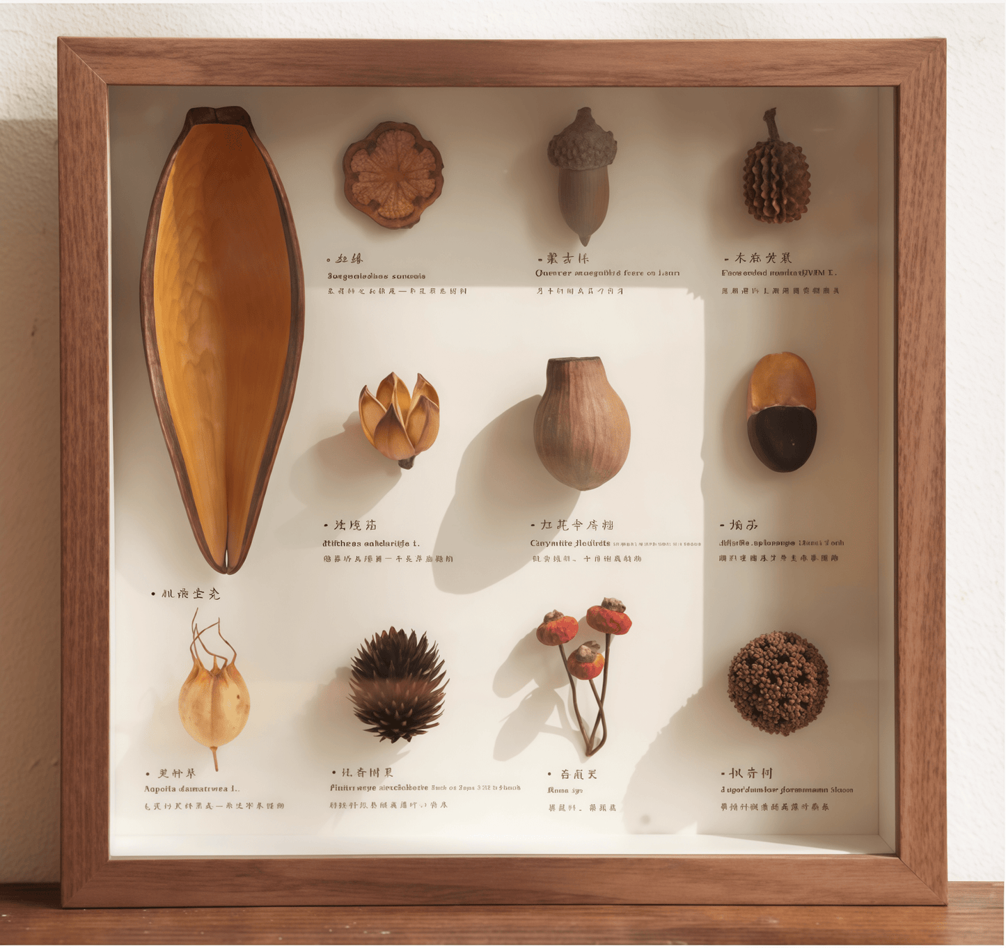 "The Rainforest Seed Vault" Tropical Specimen Shadow Box