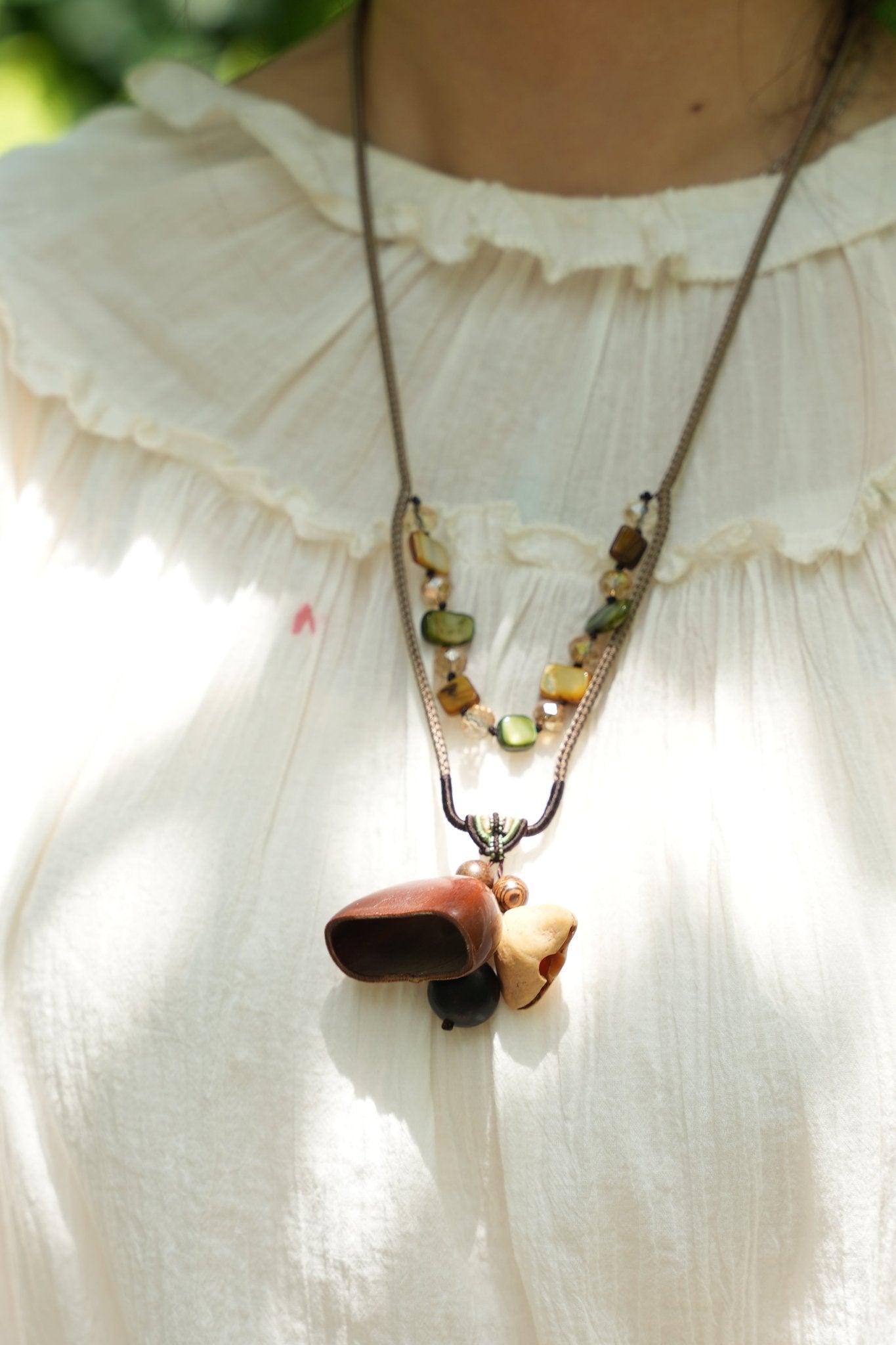 "The Woodland Tales" Seed Wood Necklace