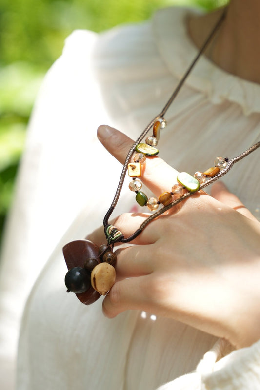 "The Woodland Tales" Seed Wood Necklace