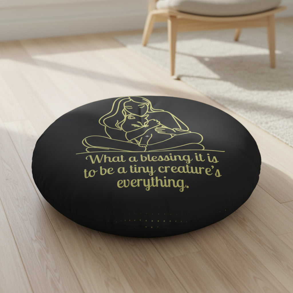 Tiny Creature Round Tufted Floor Pillow
