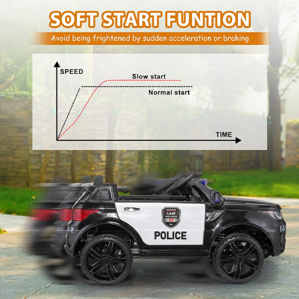 12V Kids Police Ride-On SUV Car with Parental Remote Control