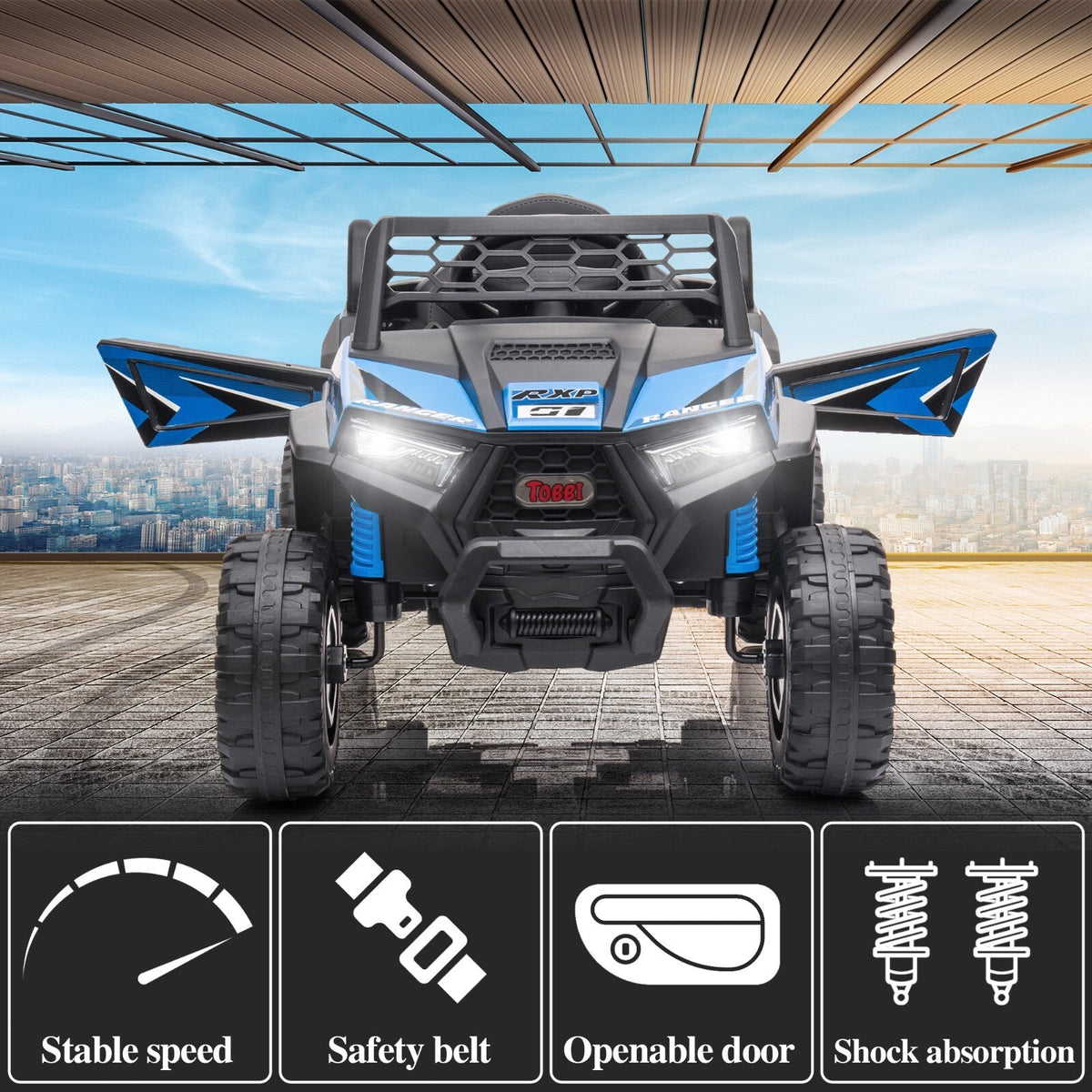 12V Electric Kids Ride-On Off-Road UTV Truck with Headlights, Music, and Horn