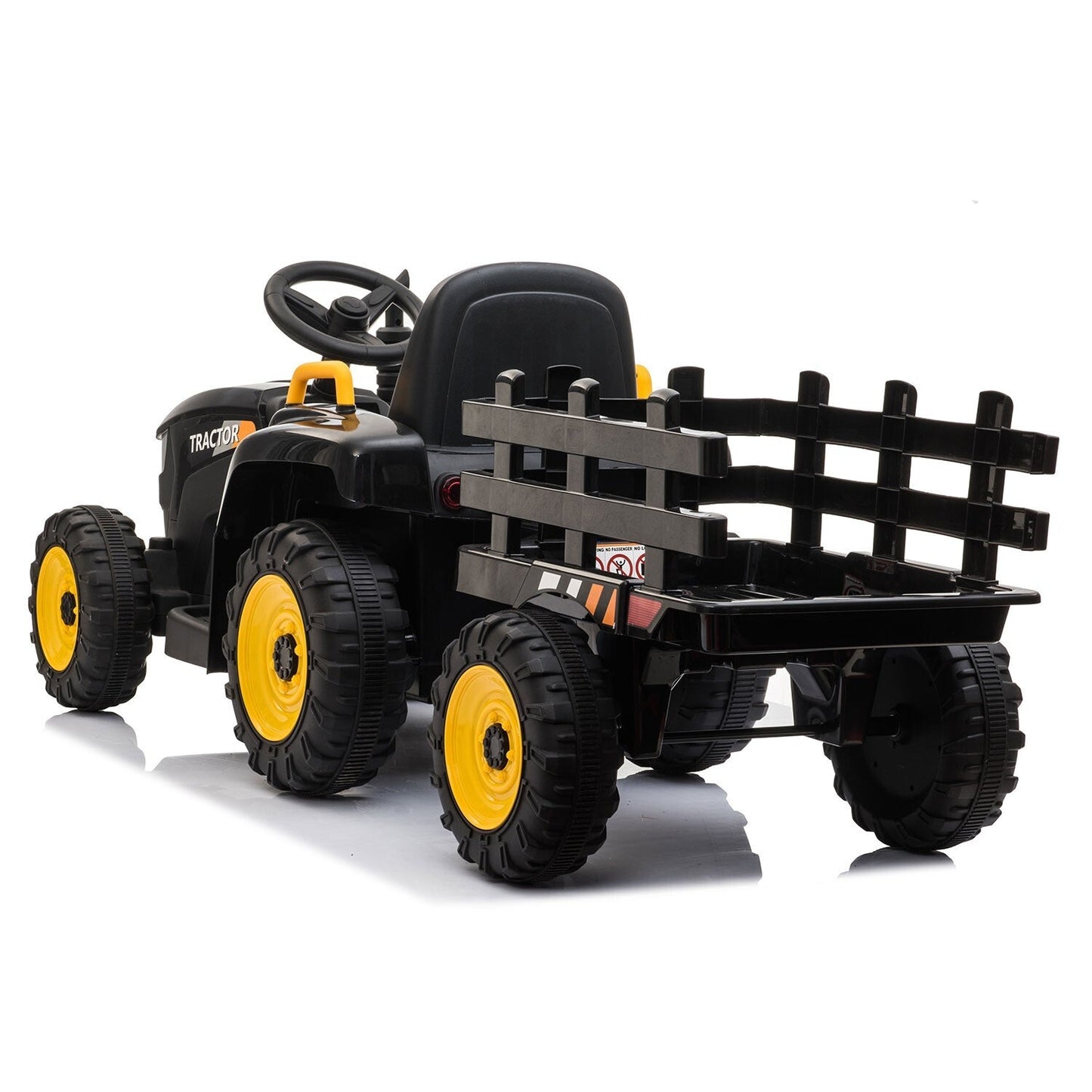 12V Electric Ride-On Kids Tractor with Battery-Powered Toy Car and Trailer