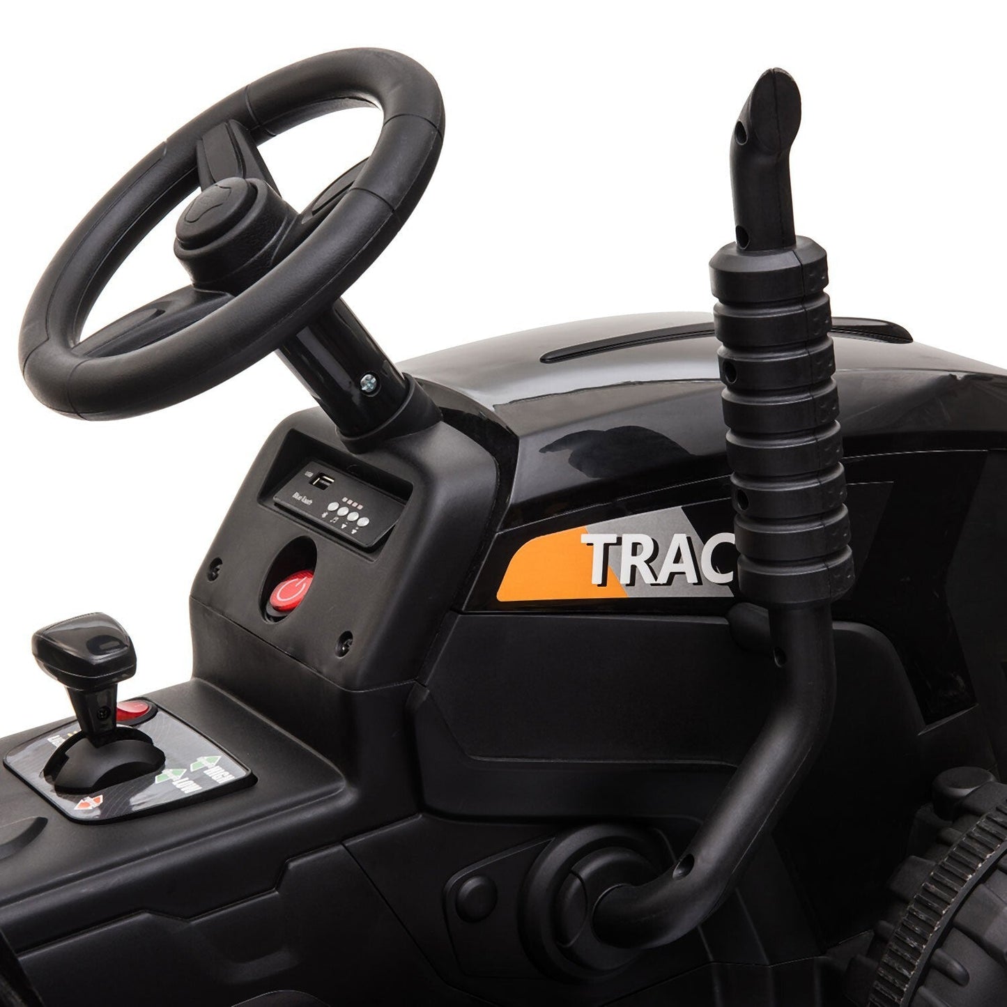 12V Electric Ride-On Kids Tractor with Battery-Powered Toy Car and Trailer