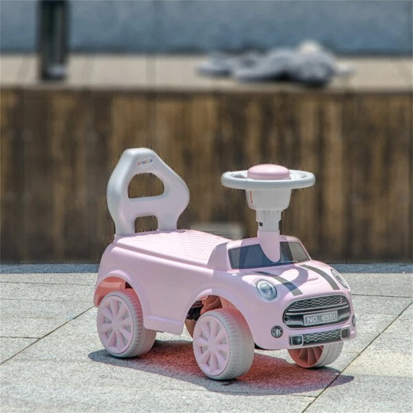 Pink Toddler Ride-On Toy with Horn and Safety Features for Ages 18-36 Months