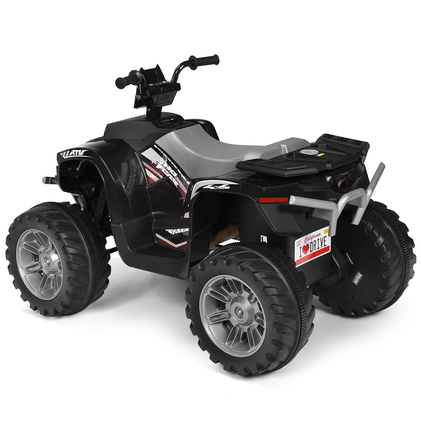 12V Electric Kids Quad ATV Ride-On Car with LED Lights