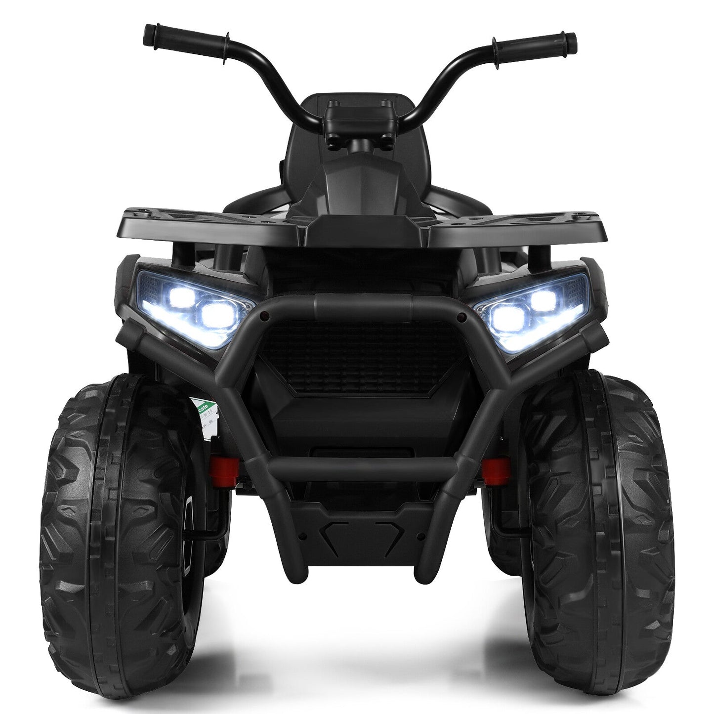 12V Kids Electric Ride-On Car Toy with LED Lights and Music – Black/Red