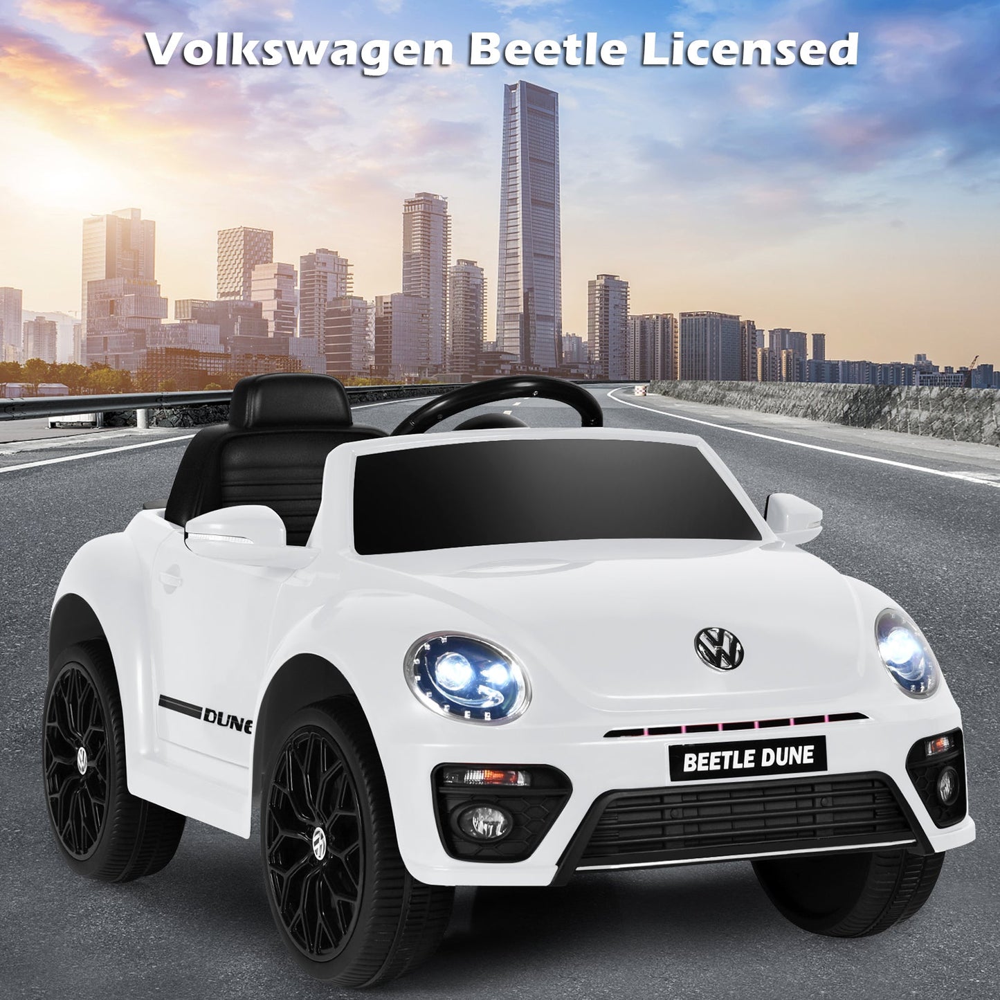12V Electric Ride-On Volkswagen Beetle Car for Toddlers with Remote Control