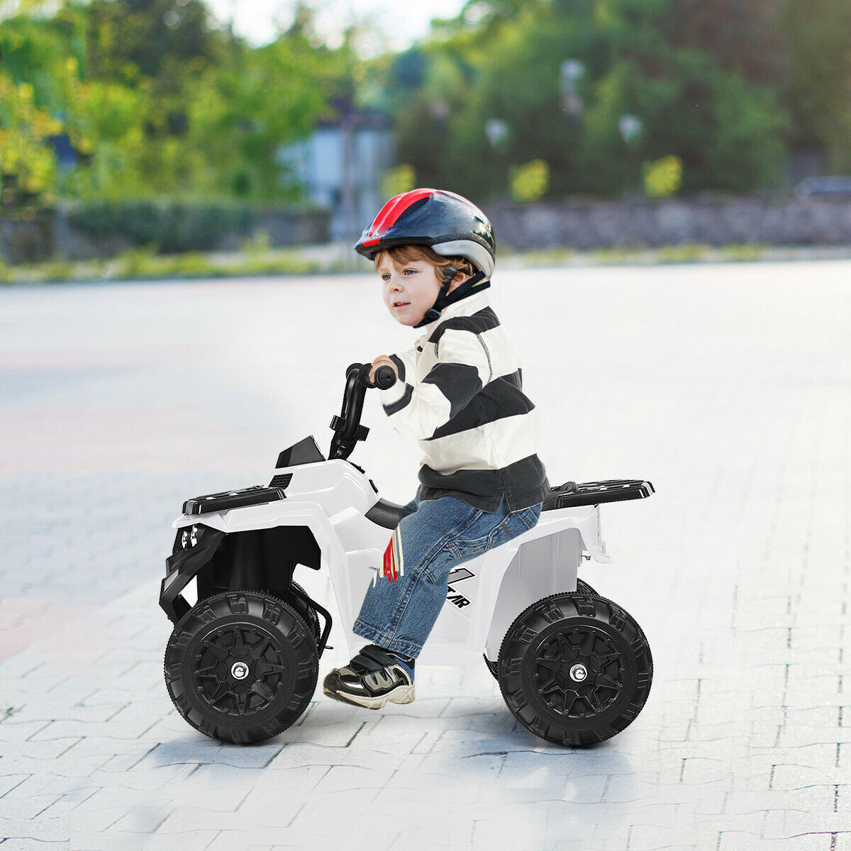 6V Electric Kids Quad ATV Ride-On Toy Car with 4 Wheels and LED Lights