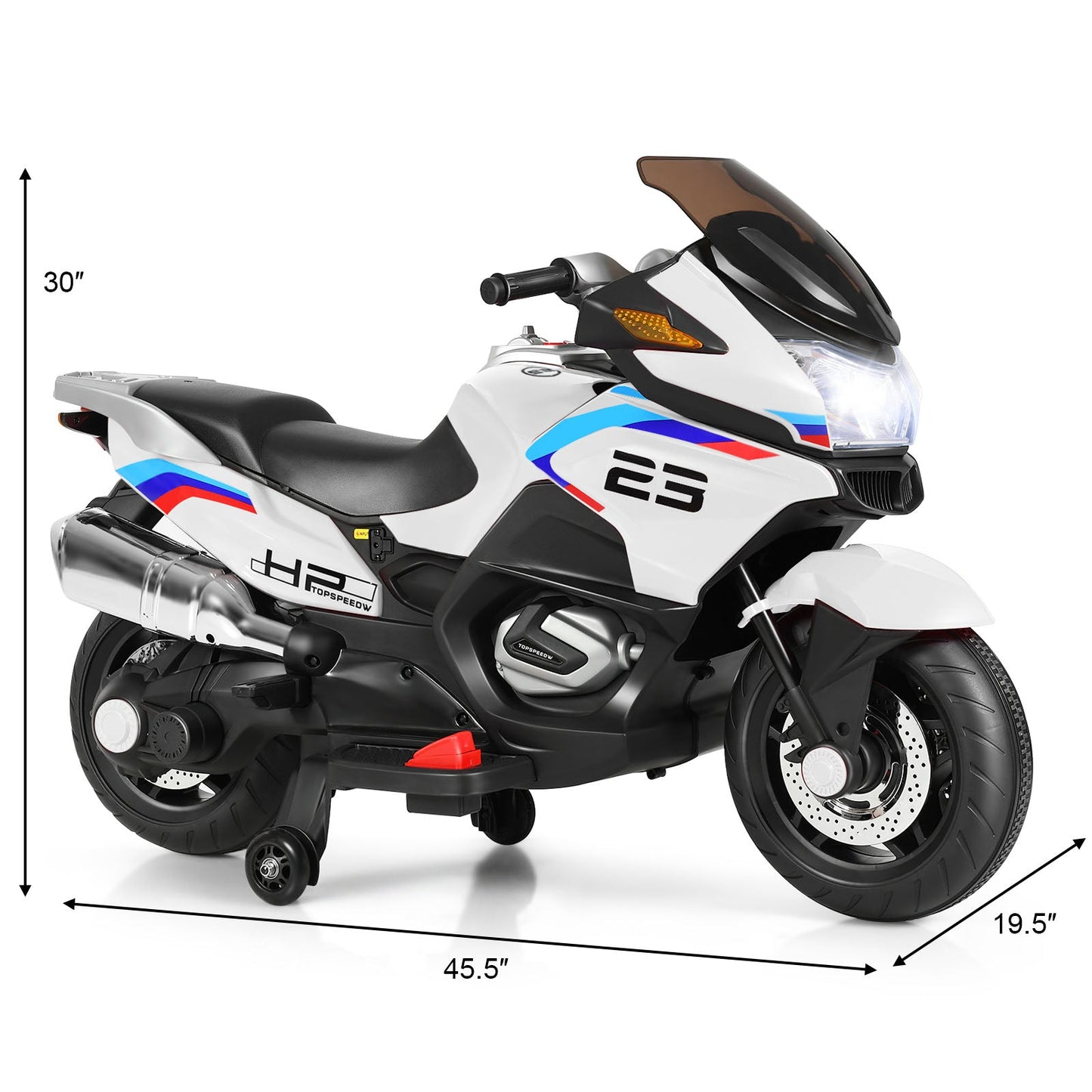 Kids Battery-Powered Ride-On Motorcycle Toy with Headlights and Music