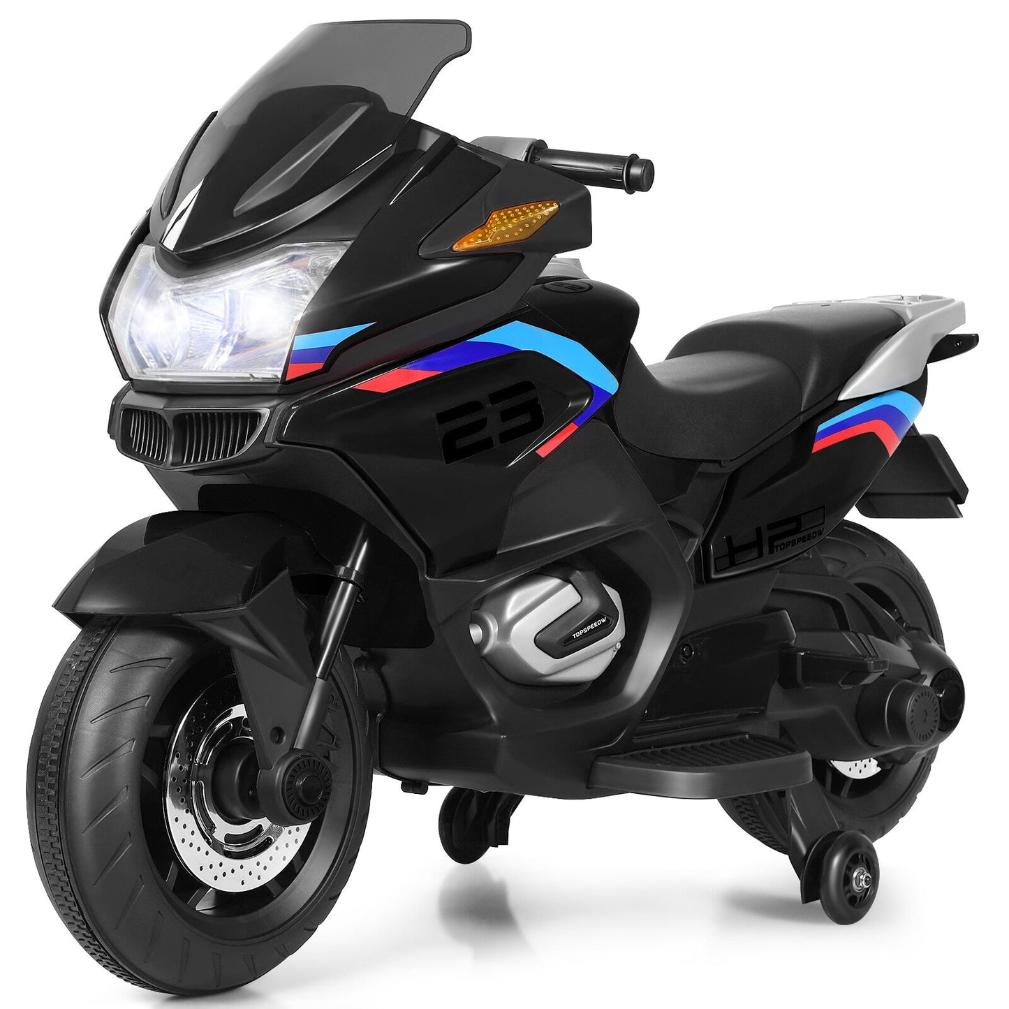 Kids Battery-Powered Ride-On Motorcycle Toy with Headlights and Music