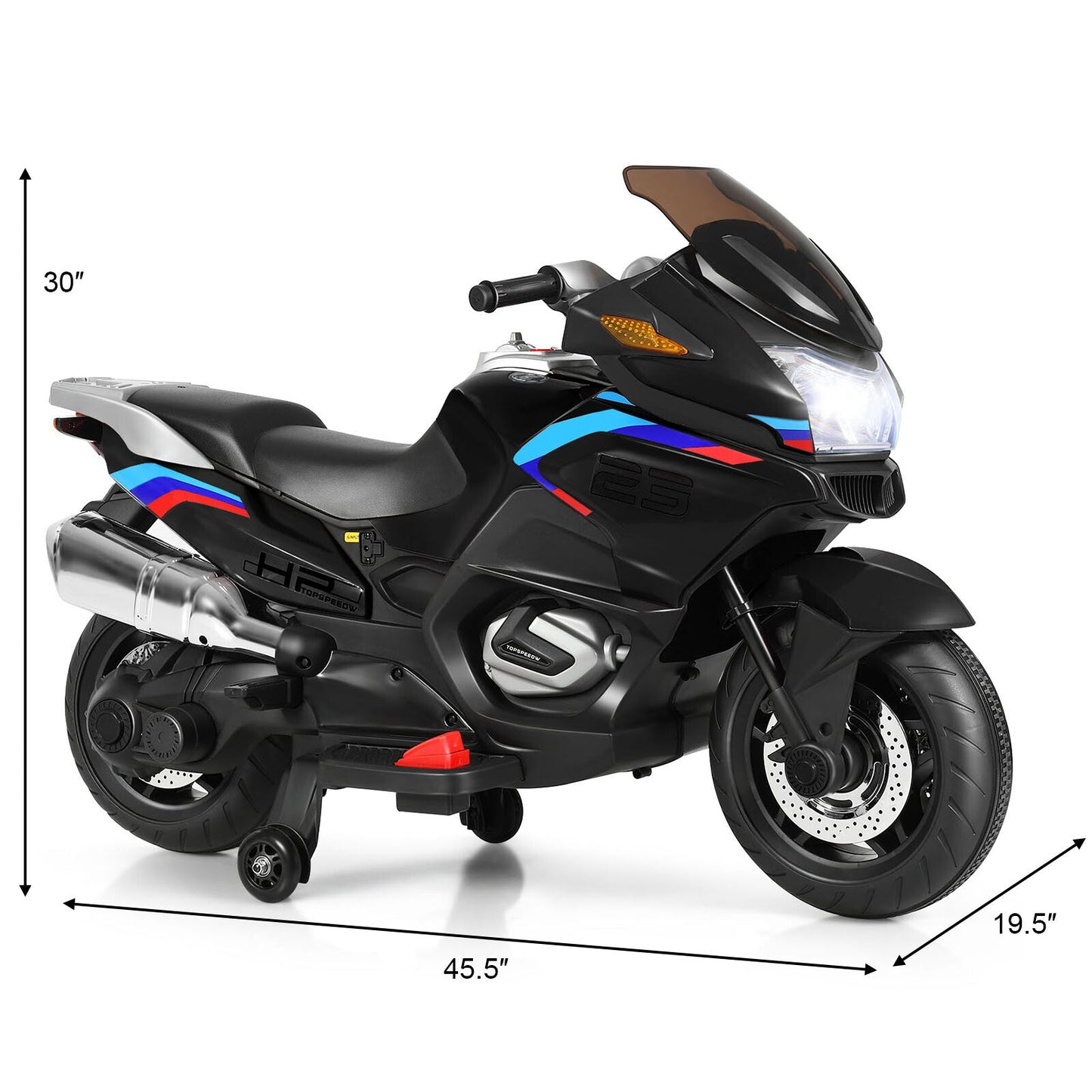 Kids Battery-Powered Ride-On Motorcycle Toy with Headlights and Music