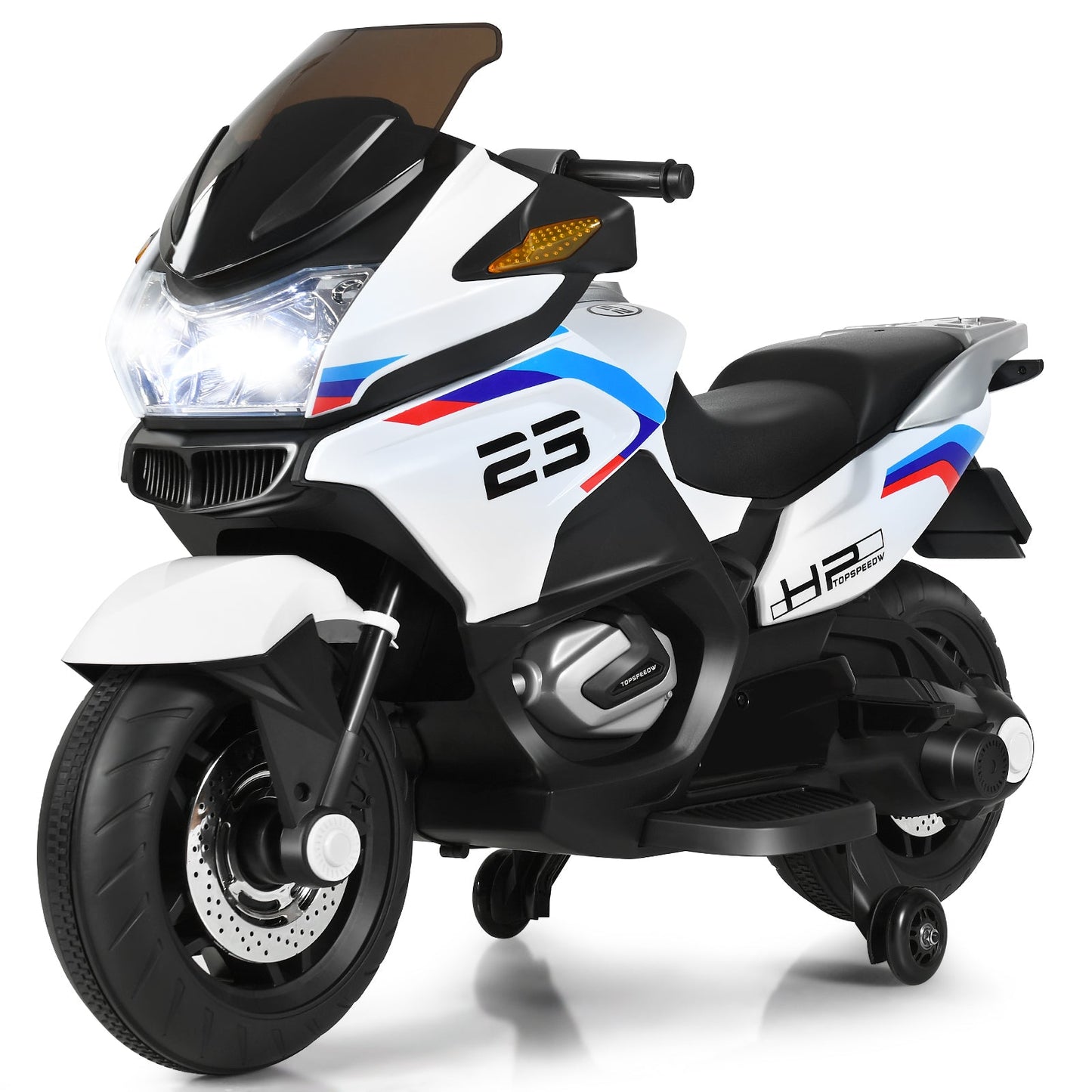 Kids Battery-Powered Ride-On Motorcycle Toy with Headlights and Music